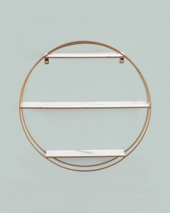 Полка Stool Group Luna золотая Белый мрамор