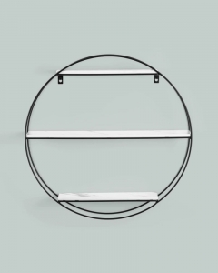 Полка Stool Group Luna черная Белый мрамор