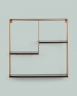 Полка Stool Group Square золотая Черный мрамор