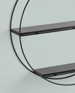 Полка Stool Group Luna черная Черный мрамор