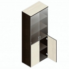 Шкаф для документов со стеклом Альтерна Р.Ш-2СБ дуб молочный