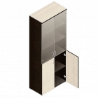 Шкаф для документов с тонированным стеклом Альтерна Р.Ш-2СТ Венге/Дуб молочный