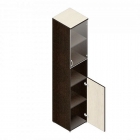 Шкаф для документов узкий с прозрачными стеклами Альтерна Р.П-4СБ дуб молочный