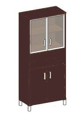 Стеллаж стекло в раме Skyland В430.9 Бургунди