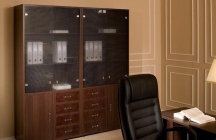 Шкаф для бумаг с кожаными вставками POINTEX MNZ19350501 Венге