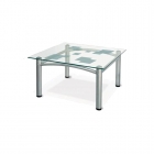Стол журнальный Мебелик Робер 2М Металлик/ прозрачное