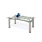 Стол журнальный Мебелик Робер 3М Металлик/ прозрачное