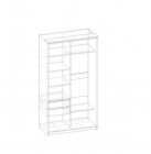 Шкаф-купе Соник Импульс SN 16.07 Дуб сонома/белый глянец