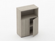 Шкаф средний полуоткрытый Персона Грата Glassy 6.12.121 Дуб сантана светлый