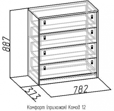 Комод Глазовская МФ 12 Комфорт Венге прихожая