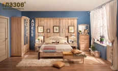 Спальня Глазовская МФ композиция 1 ADELE Дуб Сонома/Орех шоколадный спальня