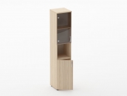 Шкаф высокий со стеклом и нишей Персона Грата Glassy 6.19.14Л Венге