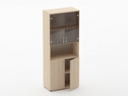 Шкаф высокий со стеклом Персона Грата Glassy 6.19.151 Бук светлый