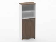 Шкаф 4 широкий 2 полки открытые, 3 полки закрытые Персона Грата Deka 10.19.131 Дуб Верцаска/Белый