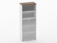 Шкаф 4 широкий 2 полки открытые и 2 стеклянные двери Персона Грата Deka 10.19.161 Дуб Верцаска/Белый