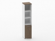 Шкаф 4 узкий верх открытый, низ закрытый Персона Грата Deka 10.19.11Л Дуб Верцаска/Белый