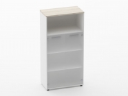 Шкаф 3 широкий 2 стеклянные двери, с нишей Персона Грата Deka 10.16.161 Дуб Сантана светлый/Белый