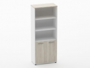 Шкаф 4 широкий верх открытый, низ закрытый Персона Грата Deka 10.19.111 Дуб Сантана светлый/Белый