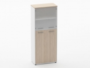 Шкаф 4 широкий верх стеклянные двери, низ закрытый Персона Грата Deka 10.19.191 Туя/Белый