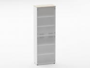 Шкаф 5 широкий закрытый, 4 стеклянные двери Персона Грата Deka 10.23.171 Дуб Сантана светлый/Белый