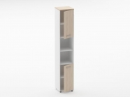 Шкаф 5 узкий закрытый с 2 -мя открытыми полками Персона Грата Deka 10.23.12Пр Туя/Белый