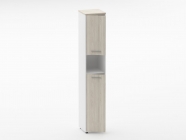 Шкаф 5 узкий закрытый, с нишей Персона Грата Deka 10.23.14Л Дуб Сантана светлый/Белый