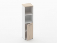 Шкаф 3 узкий 2 полки открытые, 2 полки закрытые Персона Грата Deka 10.16.11Пр Туя/Белый