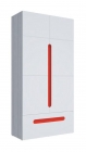 Шкаф двустворчатый с ящиками Стиль Палермо Юниор 07 Белый глянец Ясень шимо светлый Красный