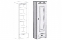 Шкаф однодверный Мебельград Прованс 1 Бодега белая Патина премиум