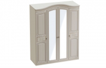 Шкаф 4-х дверный Мебельград Николь 01 Ваниль Ясень жемчужный