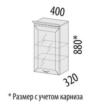 Шкаф-витрина кухонный лев/прав Витра Оливия 71.04