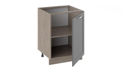 Шкаф напольный Трия Одри Н_72-60_1ДР Дуб Сонома трюфель/Серый шелк