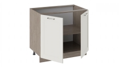 Шкаф напольный Трия Одри Н_72-90_2ДР Дуб Сонома трюфель/Бежевый шелк