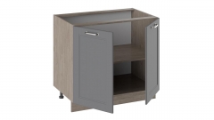 Шкаф напольный Трия Одри Н_72-90_2ДР Дуб Сонома трюфель/Серый шелк