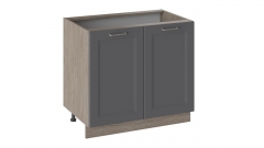 Шкаф напольный Трия Одри Н_72-90_2ДР Дуб Сонома трюфель/Серый шелк