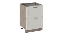 Шкаф напольный с 2-мя ящиками Трия Одри Н2Я_72-60_2Я Дуб Сонома трюфель/Бежевый шелк