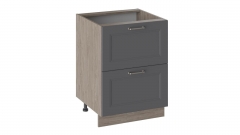 Шкаф напольный с 2-мя ящиками Трия Одри Н2ЯТ_72-60_2Я Дуб Сонома трюфель/Серый шелк