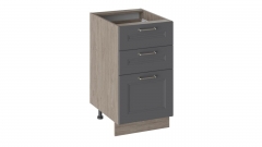 Шкаф напольный с 3-мя ящиками Трия Одри Н3Я_72-45_3Я Дуб Сонома трюфель/Серый шелк