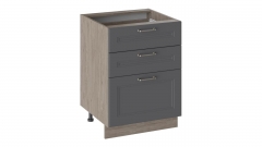 Шкаф напольный с 3-мя ящиками Трия Одри Н3ЯТ_72-60_3Я Дуб Сонома трюфель/Серый шелк