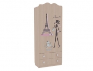 Шкаф комбинированный с ящ. 2-створчатый Мебельсон Амели модуль 01 Дуб млечный