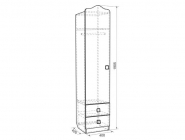 Шкаф комбинированный с ящ. 1-створчатый Мебельсон Амели модуль 02 Дуб млечный