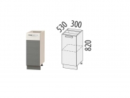 Напольный шкаф лев/прав Витра Графит 74.55 Сосна Астрид/Ваниль/Графит