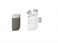 Напольный шкаф торцевой прав Витра Графит 74.64 Сосна Астрид/Ваниль/Графит