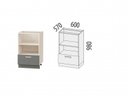 Напольный шкаф высокий под встраиваемую технику Витра Графит 74.74 Сосна Астрид/Ваниль/Графит