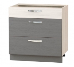 Напольный шкаф плавное закрытие Витра Графит 74.92 Сосна Астрид/Ваниль/Графит