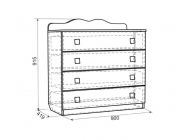 Комод Мебельсон Фэнтези MDF-06 Белый рамух
