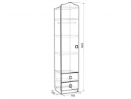Шкаф комбинированный с ящиками одностворчатый Мебельсон Фэнтези MDF-02 Белый рамух