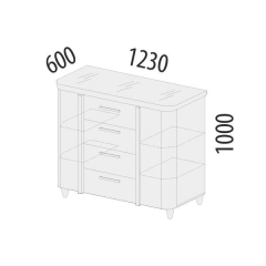 Комод Витра Катрин 92.20 Дуб венге Белый песок Браун вуд