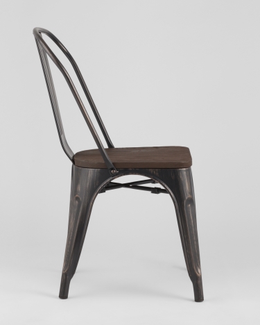 Стул Stool Group Tolix Wood 850 Черная патина с золотом