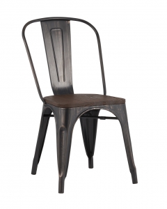 Стул Stool Group Tolix Wood 850 Черная патина с золотом